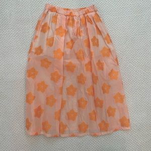 Humanoid Floral Pink/Orange Midi Skirt